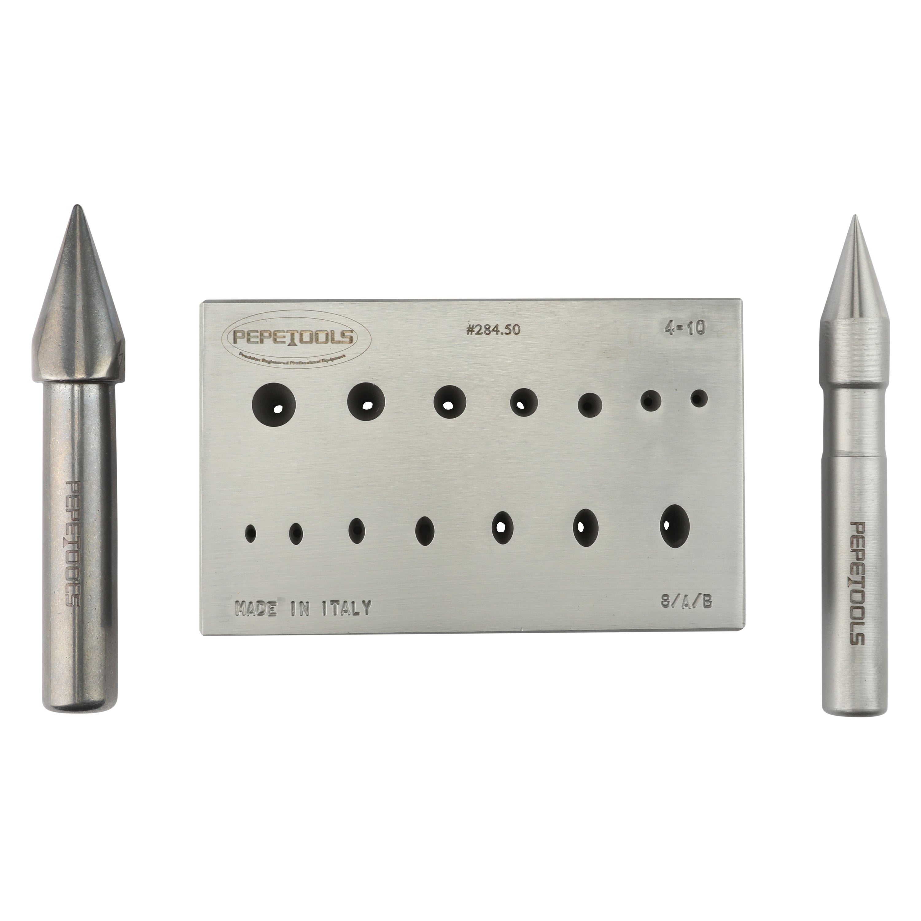 Round & Oval Combo Bezel Forming Block, 7 Round & 7 Oval Shapes Pepetools