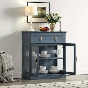 Modern Glass Door Cabinet β 3 Styles | Adjustable Shelves | Compact Storage Cupboard 2Dropme