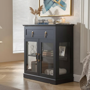 Modern Glass Door Cabinet β 3 Styles | Adjustable Shelves | Compact Storage Cupboard 2Dropme