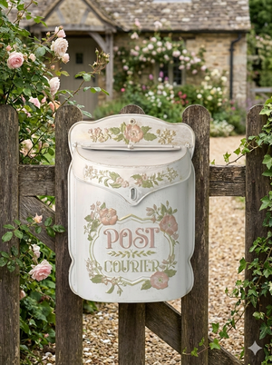 Vintage Farmhouse Wall-Mounted Post Box Mailbox Metal Letter Box Outdoor 2Dropme