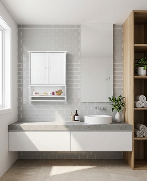 Modern Wall Mounted Bathroom & Kitchen Storage Cabinet – Space-Saving Organizer 2Dropme