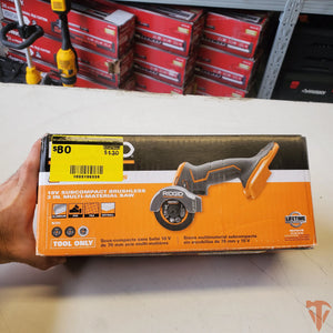 RIDGID 18V SubCompact Brushless 3 in. Multi-Material Saw – Compact Cutting Power (Tool Only, Open Box) ridgid