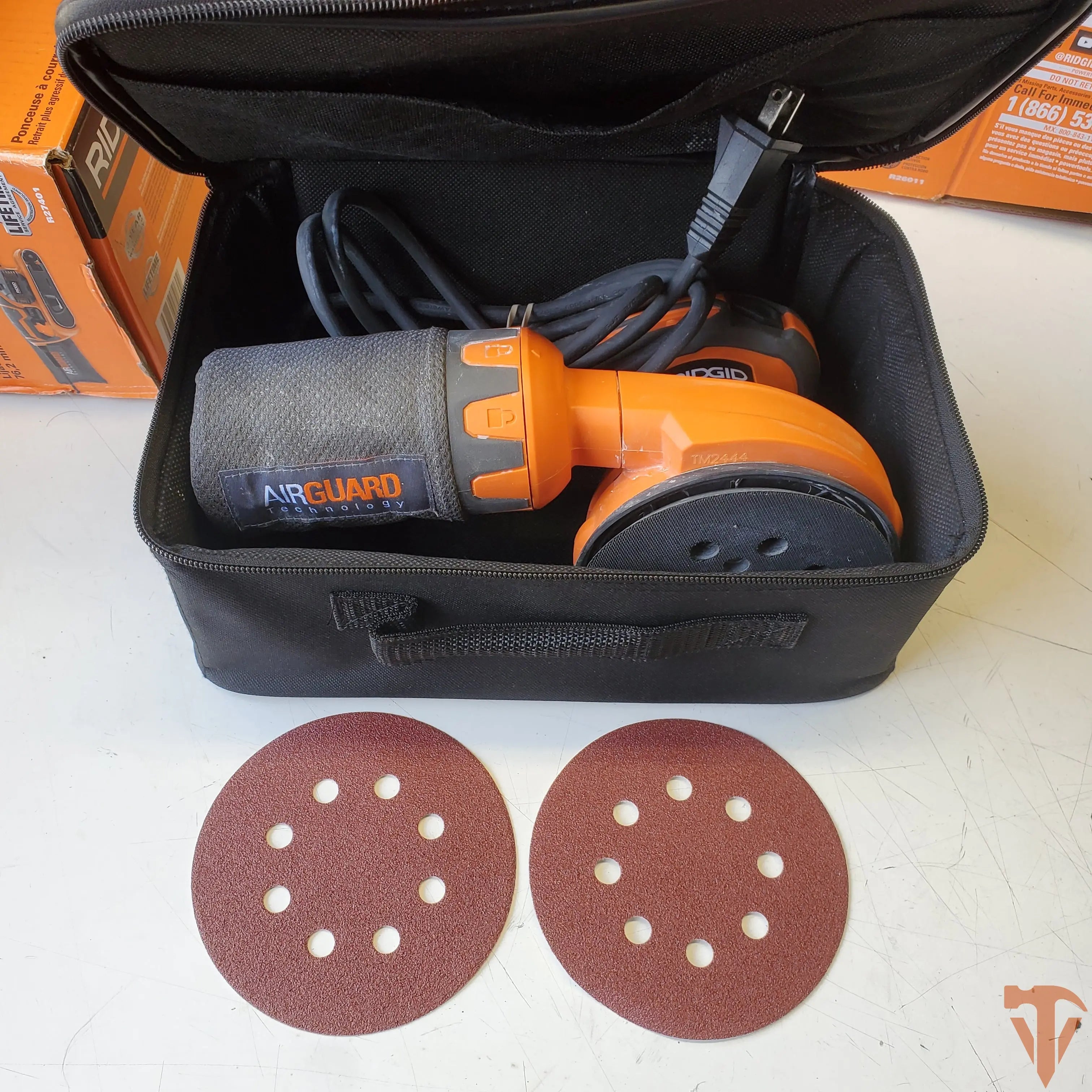 RIDGID 3 Amp Corded 5 in. Random Orbital Sander with AIRGUARD Technology – Open Box, Barely Used ridgid