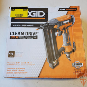 RIDGID 2-1/8 in. 18-Gauge Brad Nailer with CLEAN DRIVE Technology ridgid