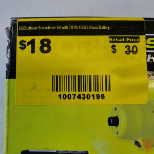 RYOBI USB Lithium Cordless Screwdriver Kit – Compact Precision with 2.0Ah Battery (Open Box) ryobi