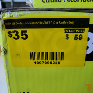 RYOBI ONE+ 18V Cordless Hybrid WHISPER SERIES 7-1/2 in. Fan (Tool Only) – Open Box, Barely Used RYOBI