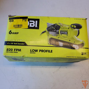 RYOBI 6 Amp Corded 3 in. x 18 in. Portable Belt Sander – Open Box, Barely Used RYOBI