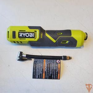 RYOBI USB Lithium Cordless Bike & Ball Pump Inflator Kit – Compact Portable Air with 2.0Ah Battery (Open Box) RYOBI