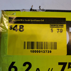RYOBI 6.2 Amp Corded Hammer Drill 5/8 in. Variable Speed – Open Box Power Tool RYOBI