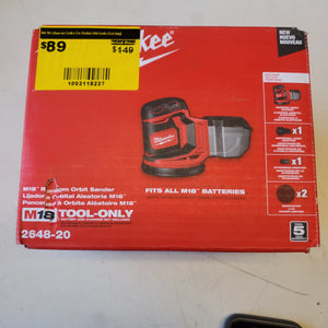 Milwaukee M18 18V Lithium-Ion Cordless 5 in. Random Orbit Sander (Tool-Only) – Open Box, Barely Used Milwaukee
