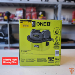 RYOBI ONE+ 18V Cordless 1 Gal. Wet/Dry Vacuum – Tool Only – Open Box RYOBI