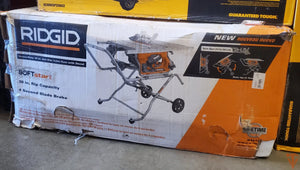 RIDGID 15 Amp 10 in. Portable Corded Pro Jobsite Table Saw with Stand – Open Box | SKU 1004372760 ridgid