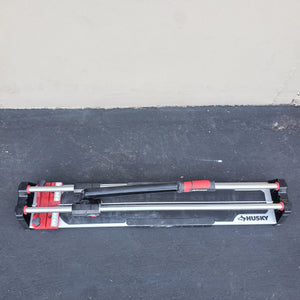 Husky 28 in. Tile Cutter with Tungsten Carbide Blade and Adjustable Gauge Open Box Husky
