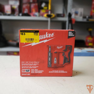 Milwaukee 2447-20 cordless stapler M12 3/8 in crown for upholstery and trim