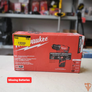 Milwaukee M12 12V Lithium-Ion Brushless Subcompact Drill Driver Kit – Open Box | SKU 1013581480 Milwaukee