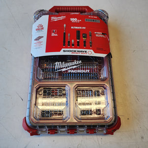Milwaukee SHOCKWAVE Impact Duty Alloy Steel Screw Driver Bit Set with PACKOUT Case (100-Piece) Milwaukee