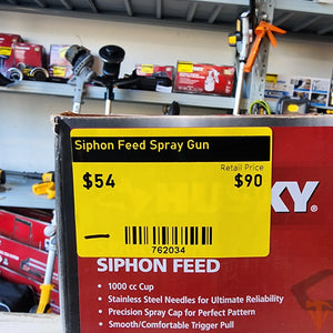 Husky siphon feed spray gun air powered paint sprayer tool