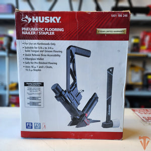 Husky 3 in 1 pneumatic flooring tool 15.5 gauge nailer 16 gauge stapler