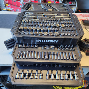 Husky 244-Piece SAE/Metric Mechanics Tool Set with Tool Box Husky