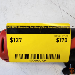 Milwaukee M12 12V Lithium-Ion Cordless 3/8 in. Ratchet (Tool-Only) Milwaukee