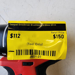 Milwaukee M18 18V Lithium-Ion Brushless Cordless 1/2 in. Compact Drill/Driver Tool-Only Milwaukee