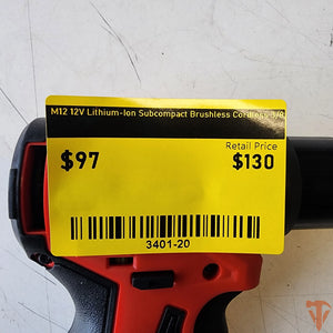 Milwaukee M12 12V Lithium-Ion Subcompact Brushless Cordless 3/8 in. Drill Driver (Tool-Only) Milwaukee