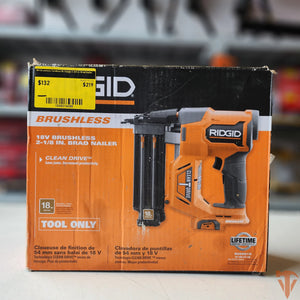 RIDGID 18V Brushless 18-Gauge Brad Nailer Tool Only Husky