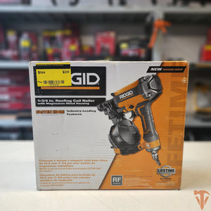 RIDGID Pneumatic 15 Deg. 1-3/4 in. Coil Roofing Nailer ridgid