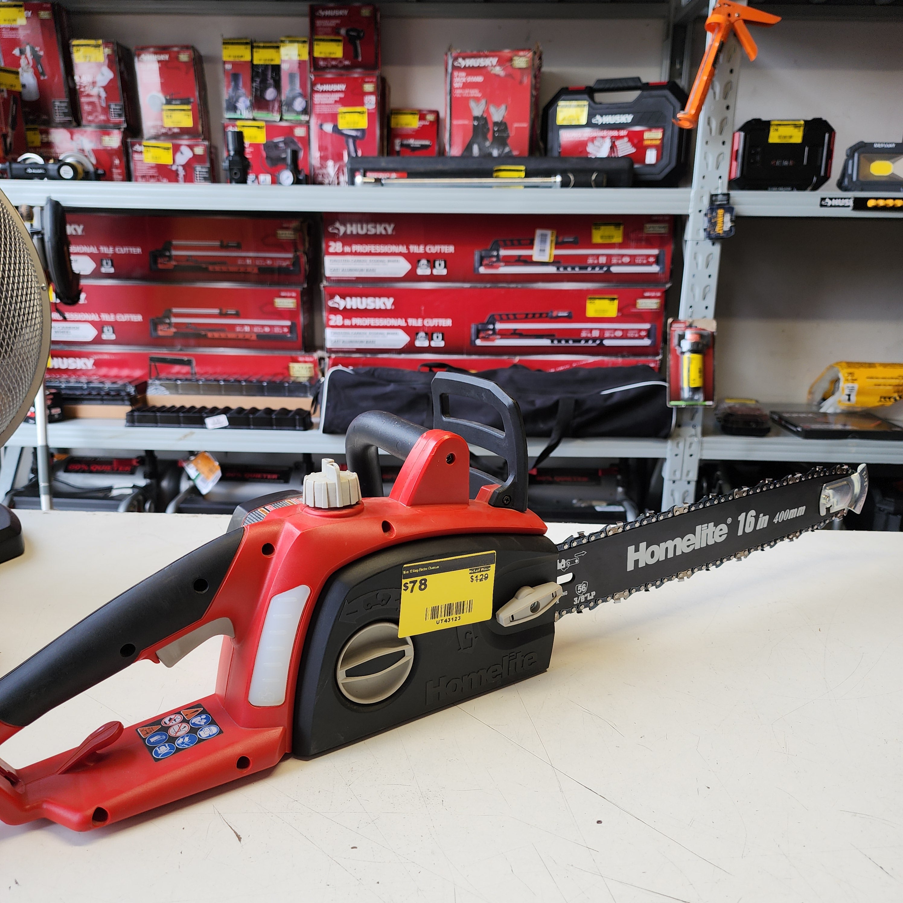 Homelite 16-Inch 12 Amp Electric Chainsaw – Open Box