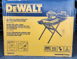 DeWalt D36000S professional wet tile saw with rolling stand