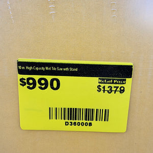 DeWalt D36000S wet tile saw with stainless steel cutting rail