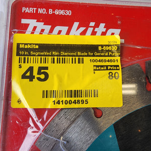 Makita 10 in diamond blade for masonry concrete and block cutting