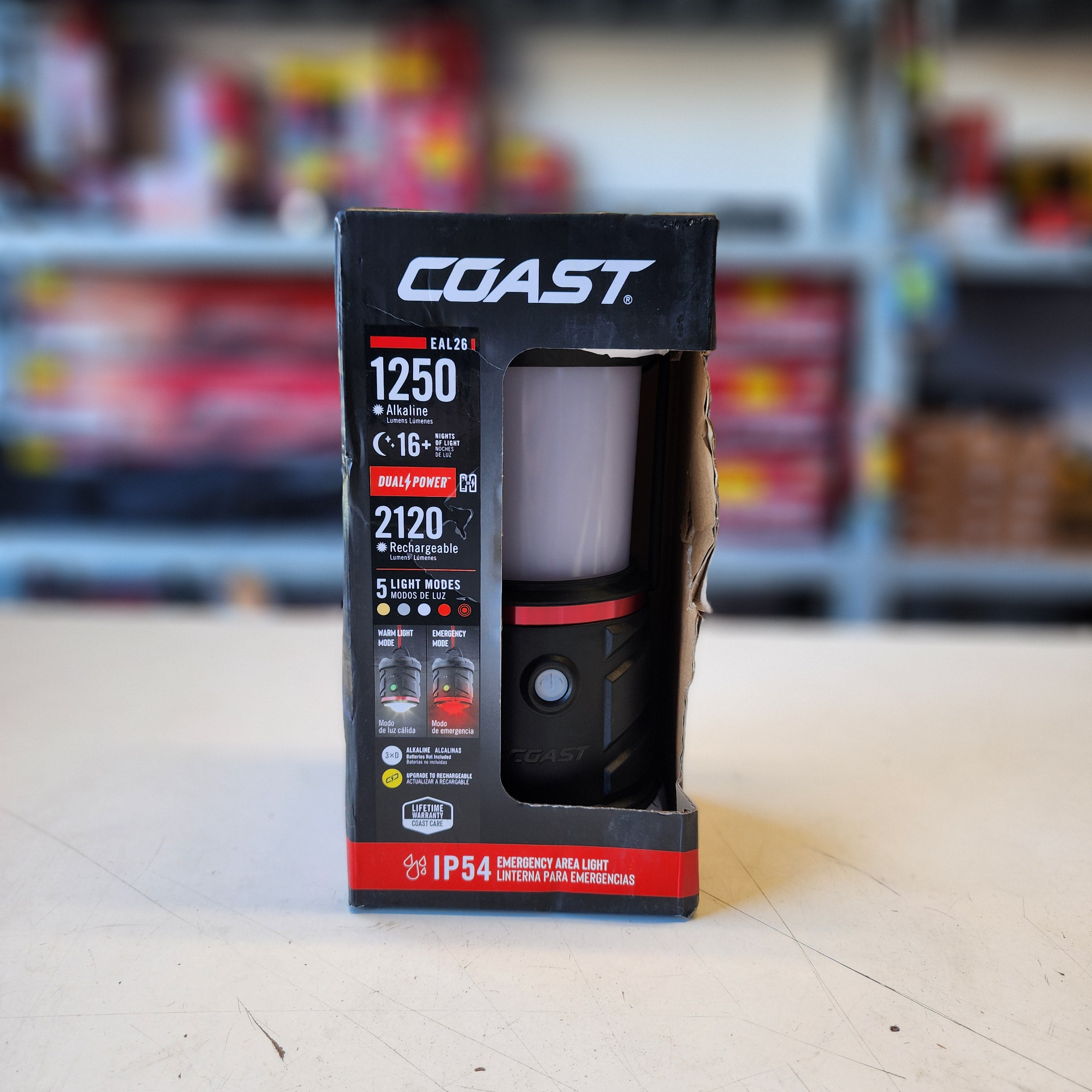 Coast EAL26 1250 Lumens Alkaline Battery Dual Power Camping Lantern Flashlight Coast