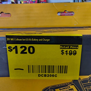DEWALT 20V MAX Lithium-Ion 6.0 Ah Battery and Char #condition_open-box
