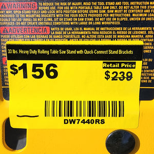 DEWALT rolling stand for table saw heavy duty portable design 33 lbs