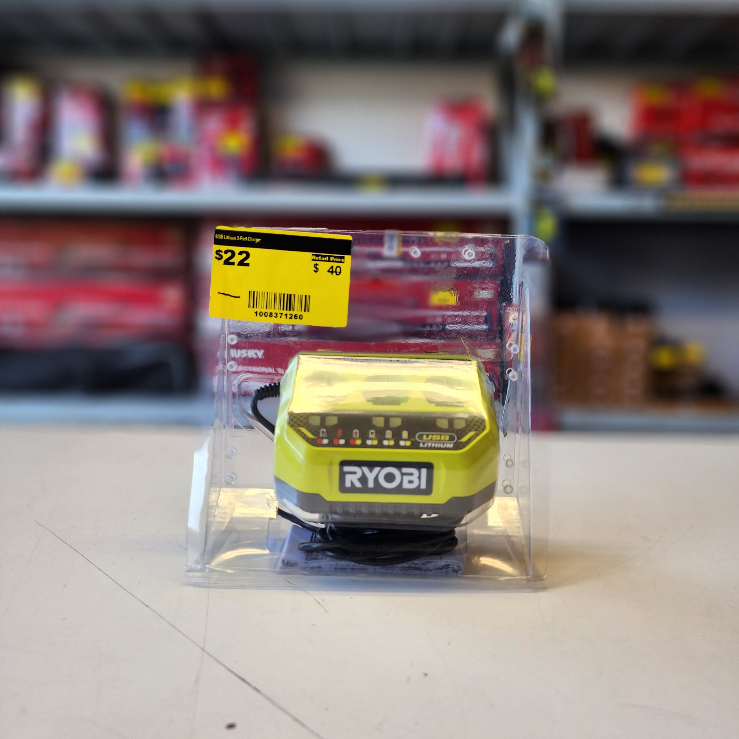 RYOBI USB Lithium 3-Port Charger RYOBI