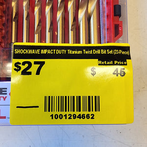Milwaukee SHOCKWAVE Impact Duty Titanium Twist Drill Bit Set (23-Piece) – Model 1001294662 Milwaukee