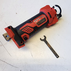 cordless Milwaukee drywall cutter close up view