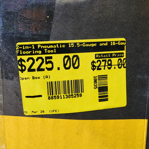 DEWALT pneumatic flooring tool 15.5 gauge nailer and 16 gauge stapler