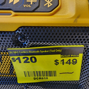 DEWALT Bluetooth speaker DCR010 portable cordless audio device