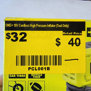RYOBI ONE+ 18V cordless high pressure inflator tool only