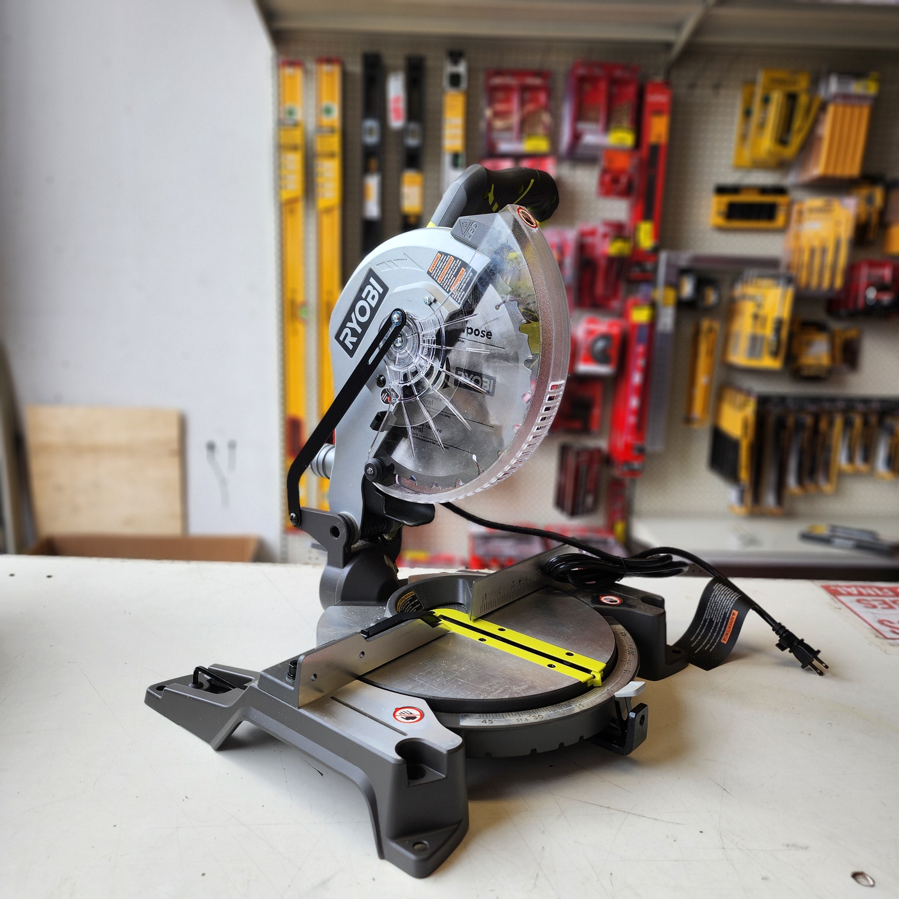 RYOBI 10 in Compound Miter Saw 14 Amp LED Cutline