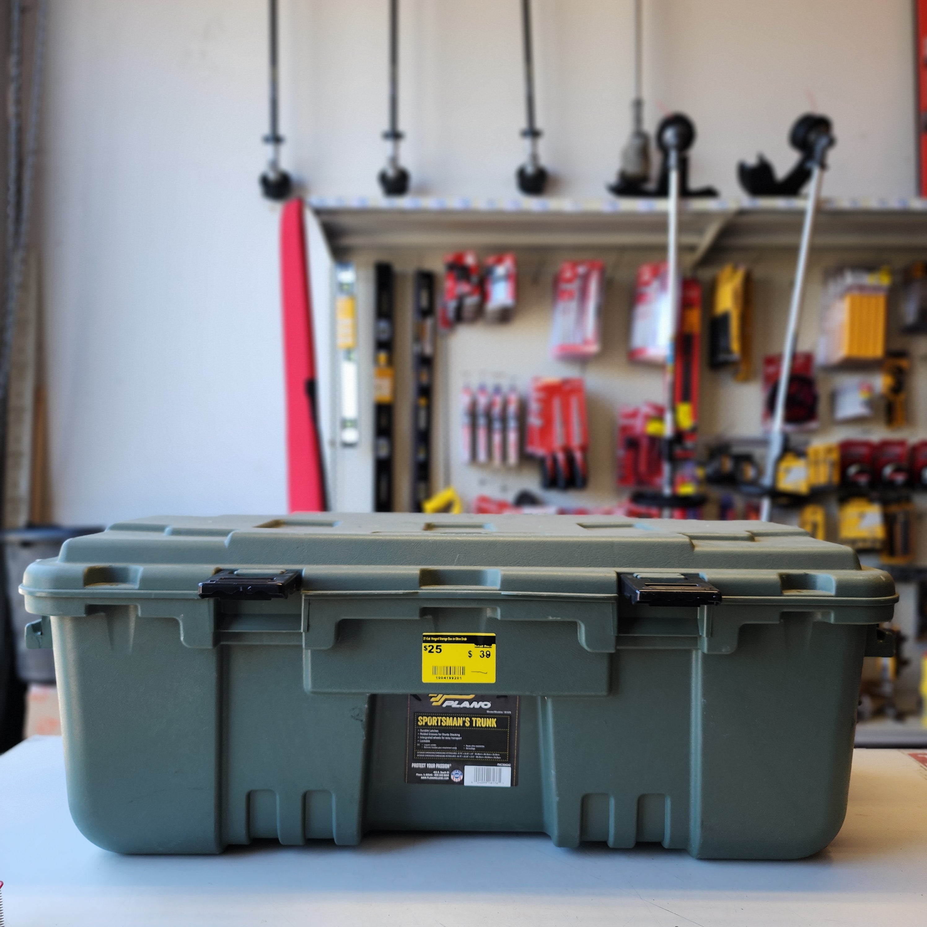Plano 27-Gal. Hinged Storage Box in Olive Drab Value Tools Co