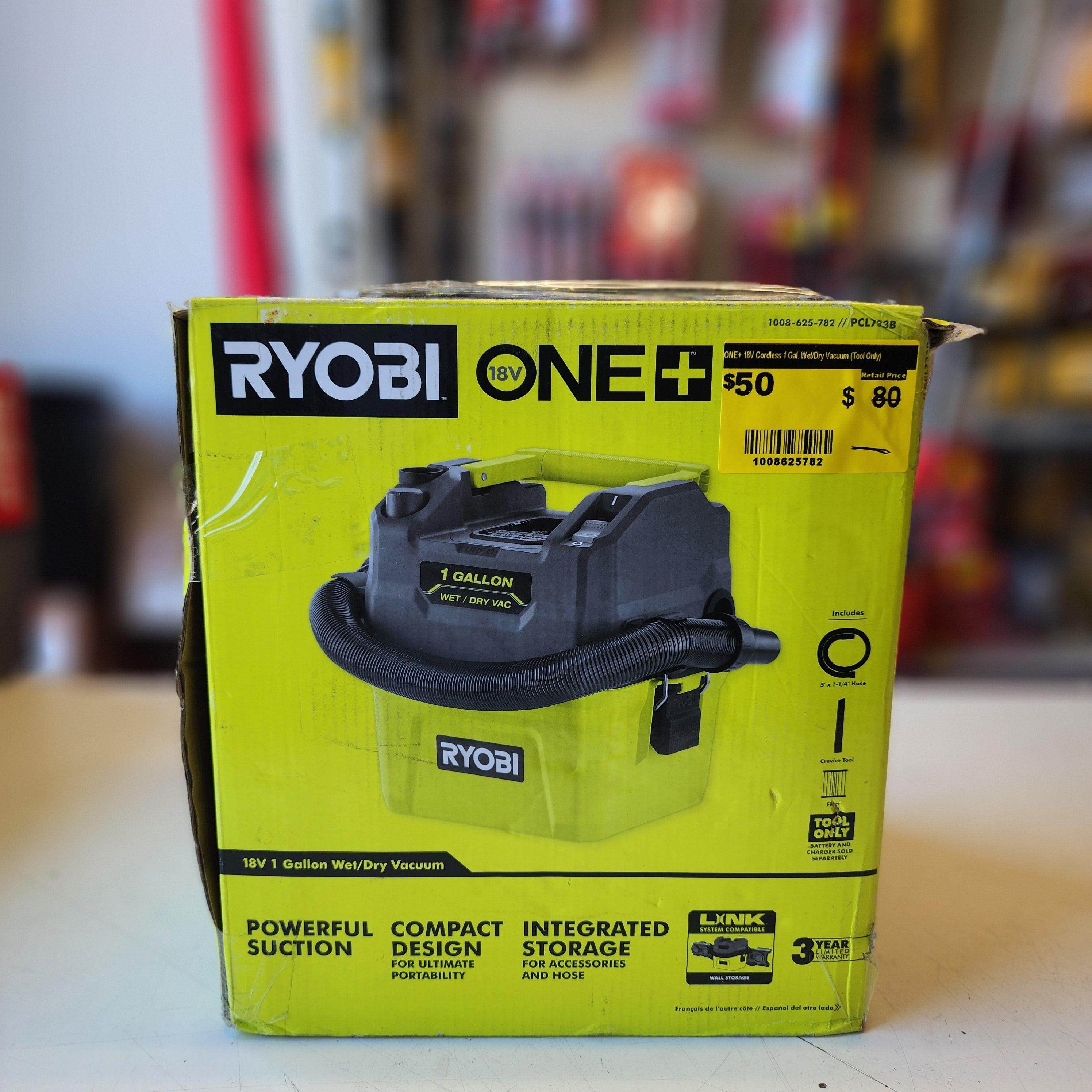 RYOBI ONE+ 18V Cordless 1 Gal. Wet/Dry Vacuum (Tool Only) RYOBI