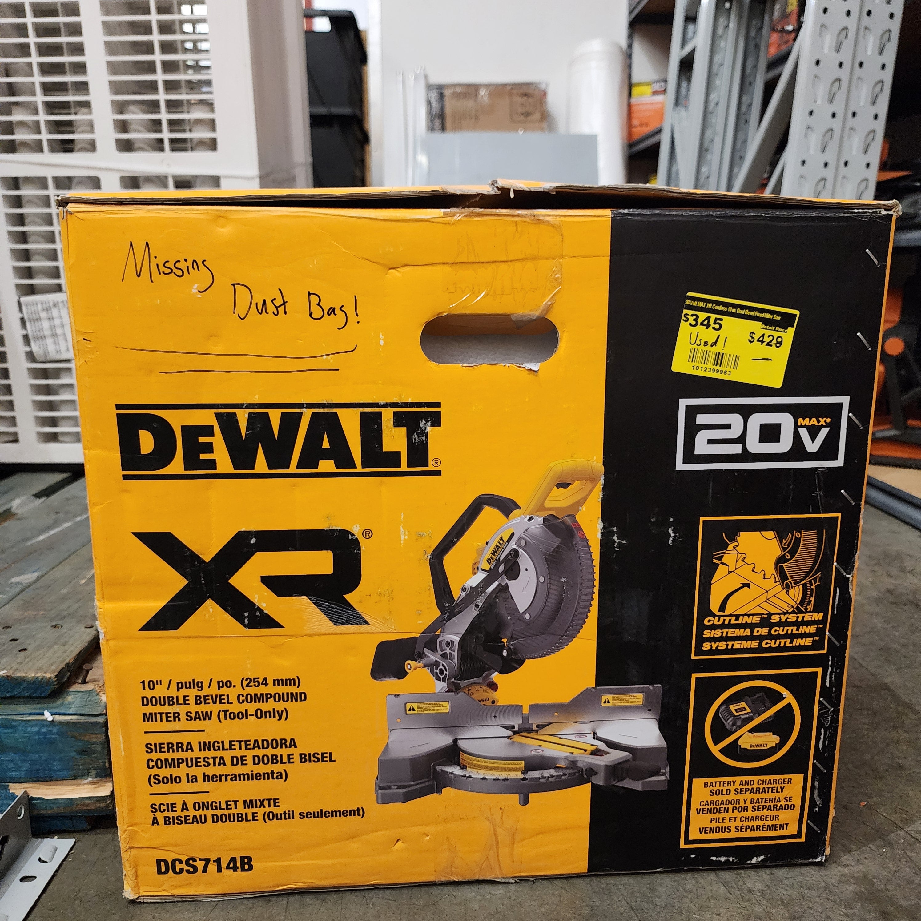 DEWALT 20-Volt MAX XR Cordless 10 in. Dual Bevel Fixed Miter Saw (Tool Only) DEWALT