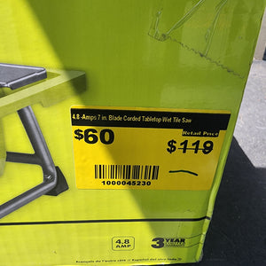 RYOBI 4.8-Amp 7 in. Blade Corded Tabletop Wet Tile #condition_open-box