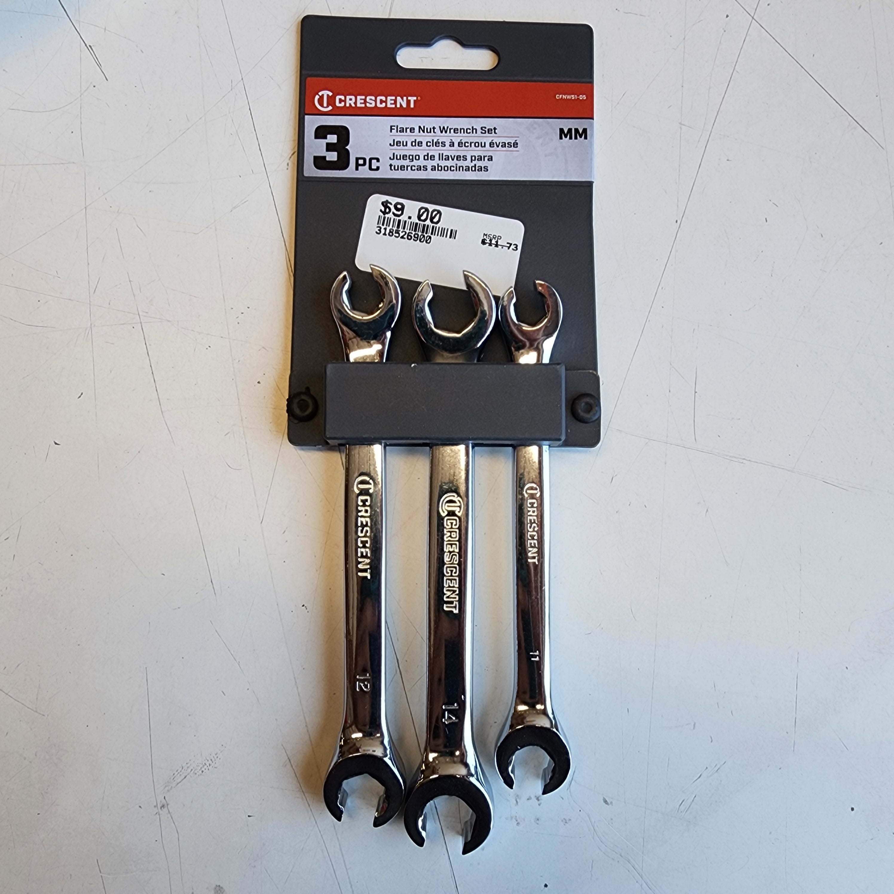 Crescent Metric Flare Nut Wrench Set 3-Piece Crescent