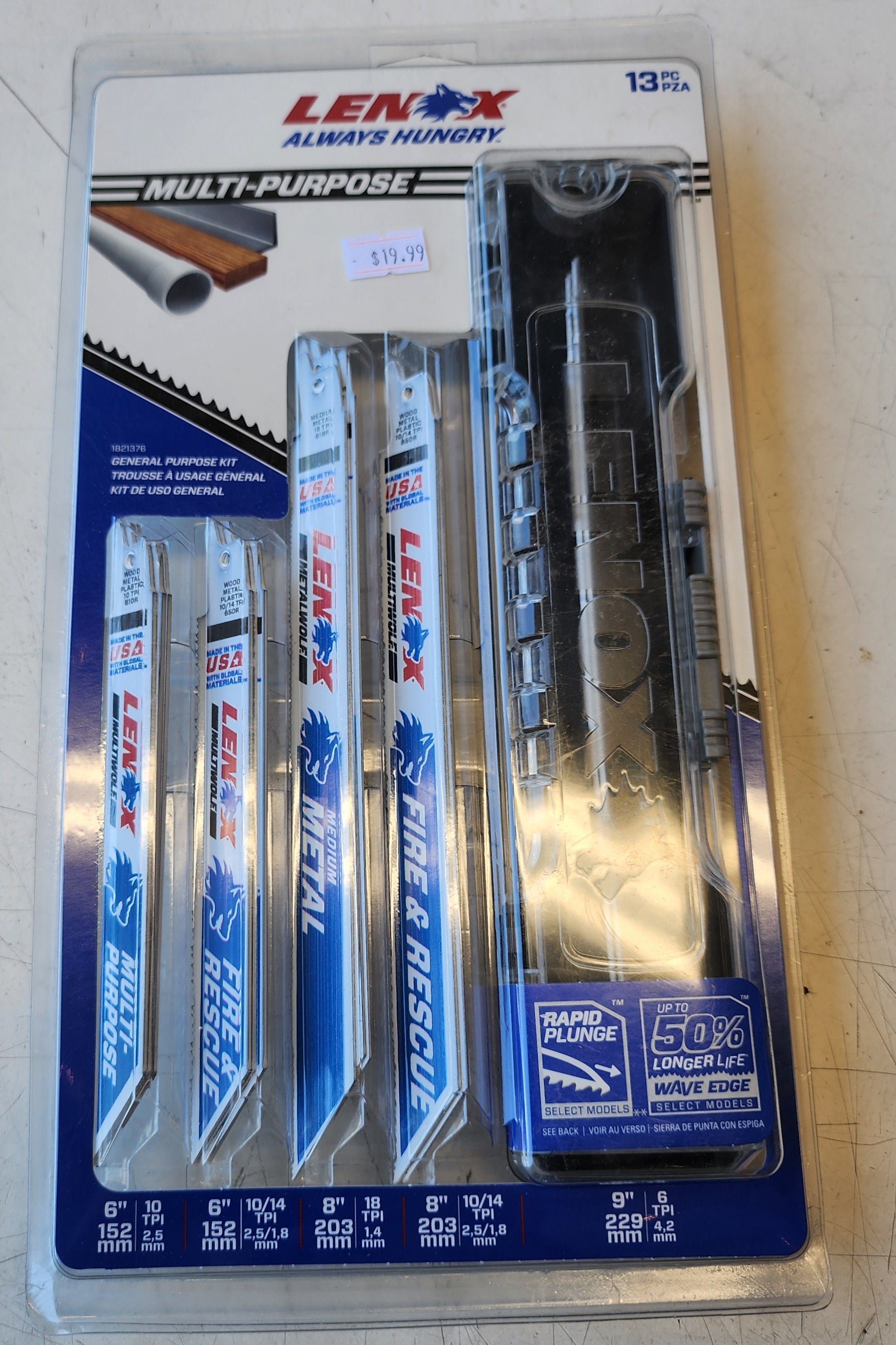 LENOX Bi-Metal Wood/Metal Cutting Reciprocating Saw Blade Set 16-Pack Lenox