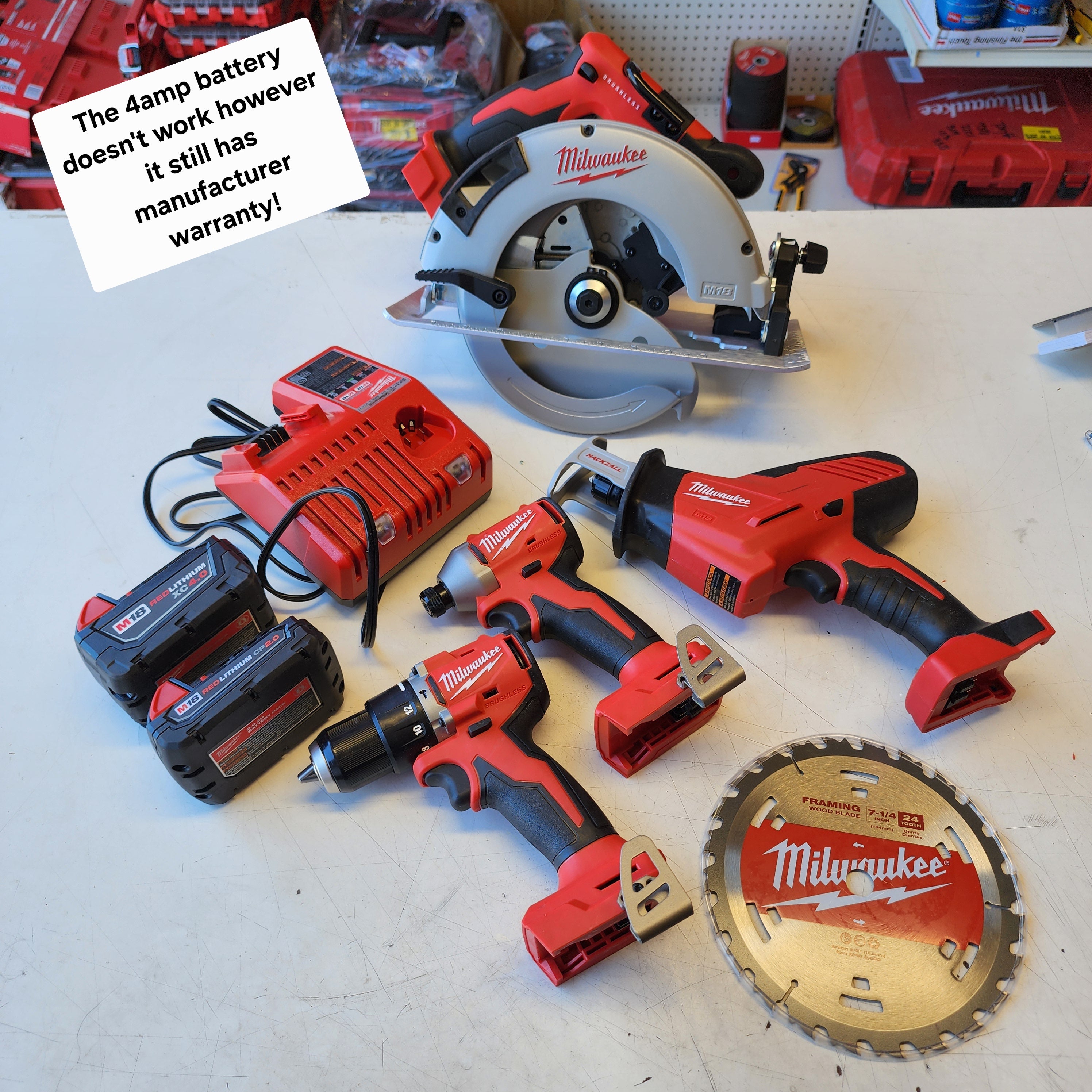 Milwaukee M18 Brushless 4-Tool Combo Kit with Batteries Milwaukee