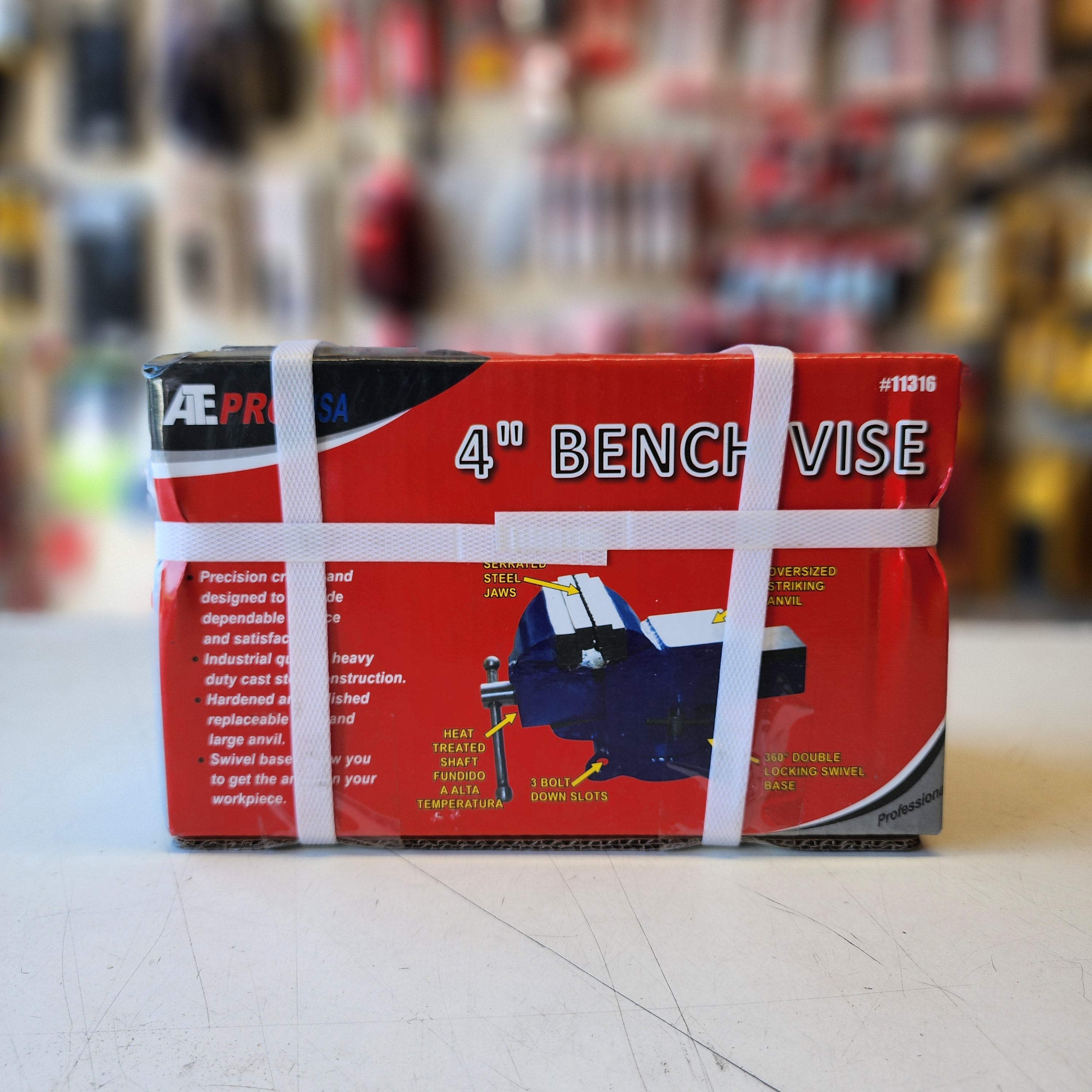 ATE Pro. USA 11316 4 in. Bench Vise - Heavy Duty Cast Steel Construction ATE Pro